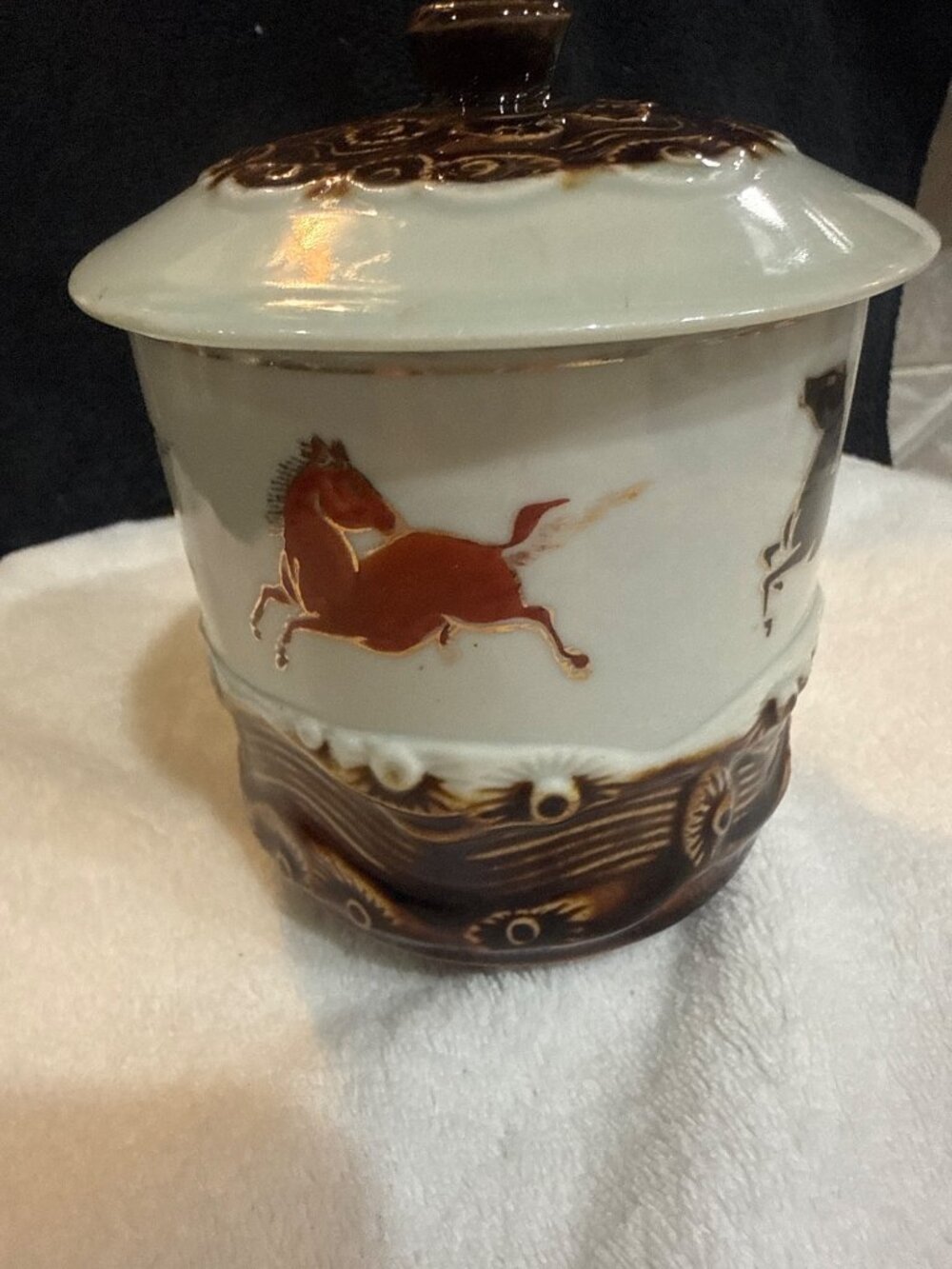 Vintage Wild Running Horses Made in Japan handless teacup